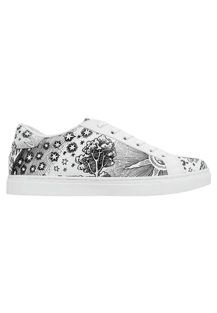 Erkek Vegan Deri Beyaz Sneakers - Flammarion Tasarım