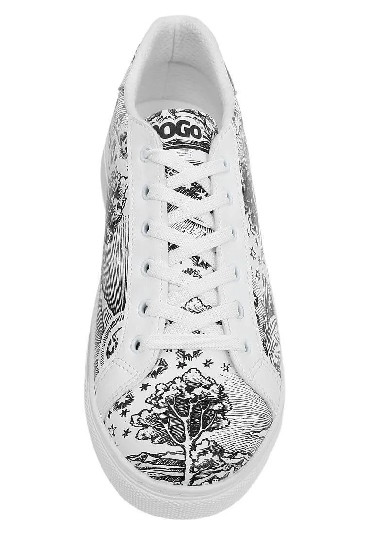 Erkek Vegan Deri Beyaz Sneakers - Flammarion Tasarım