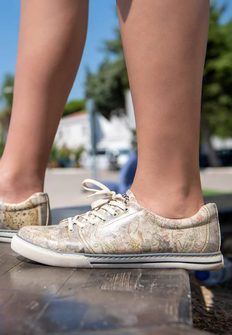 Erkek Vegan Deri Çok Renkli Sneakers - Astronomy Map Tasarım
