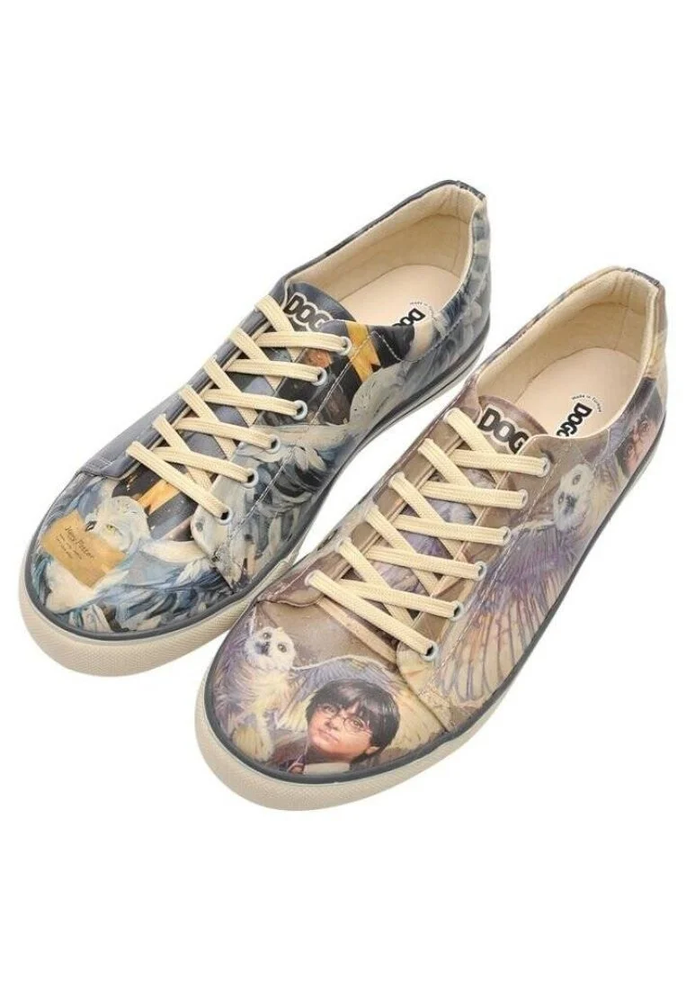 Erkek Vegan Deri Çok Renkli Sneakers - Warner Bros Harry and Hedwig Harry Potter Tasarım