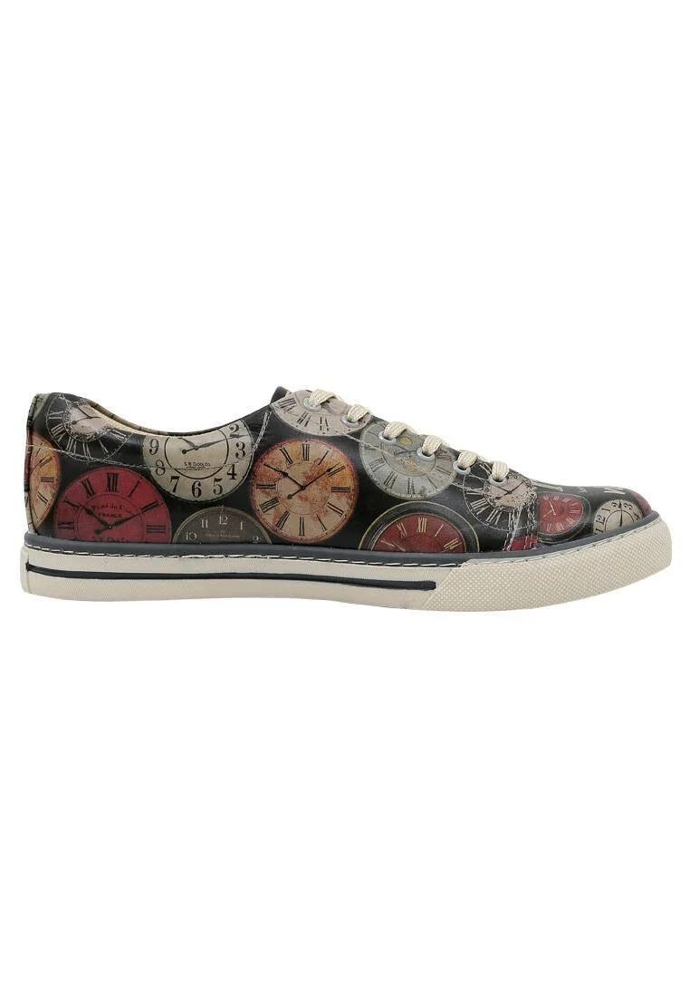 Erkek Vegan Deri Siyah Sneakers - Time Waits for No-one Tasarım