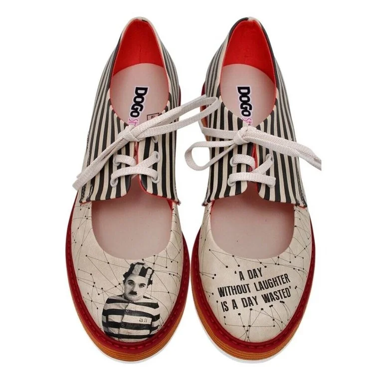 Femme Cuir Vegan Beige Baskets - C. Chaplin Motif