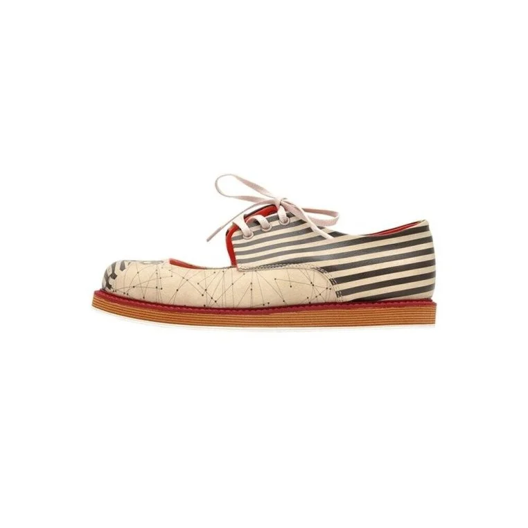 Femme Cuir Vegan Beige Baskets - C. Chaplin Motif