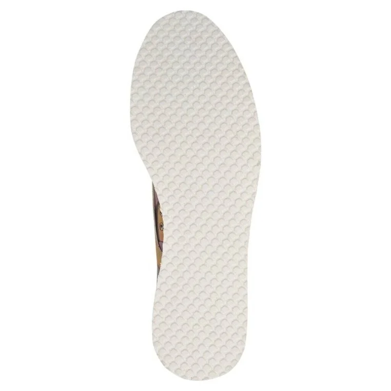 Femme Cuir Vegan Beige Baskets - C. Chaplin Motif