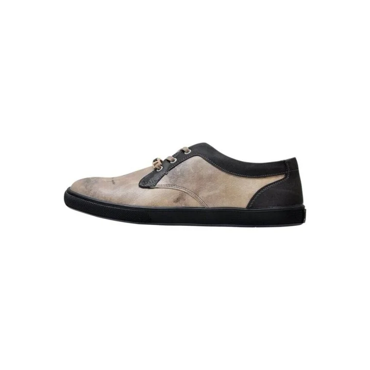 Femme Cuir Vegan Beige Baskets - Never Lose Hope Motif