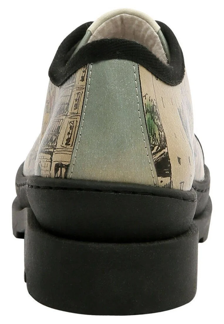 Femme Cuir Vegan Beige Baskets - Take a Walk Motif