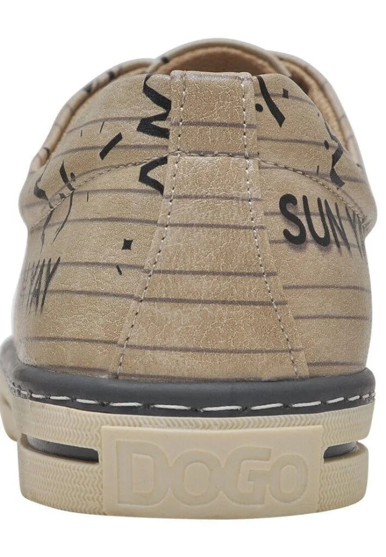 Femme Cuir Vegan Beige Baskets - Yay Motif