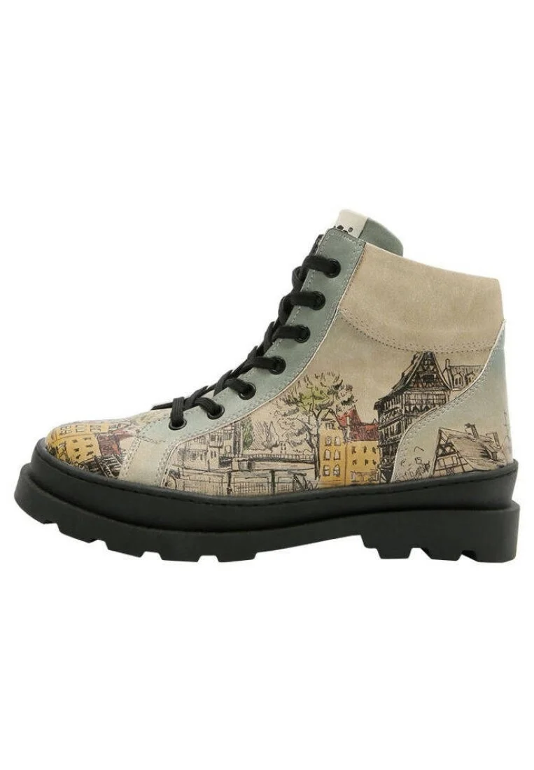 Femme Cuir Vegan Beige Bottes - Take A Walk Motif