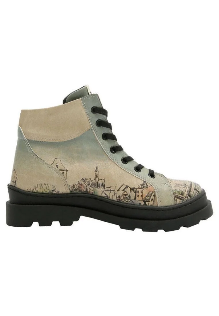 Femme Cuir Vegan Beige Bottes - Take A Walk Motif