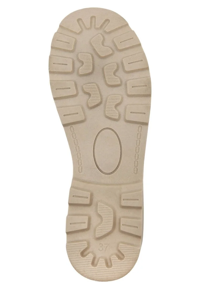 Femme Cuir Vegan Beige Bottes - Awesome Motif