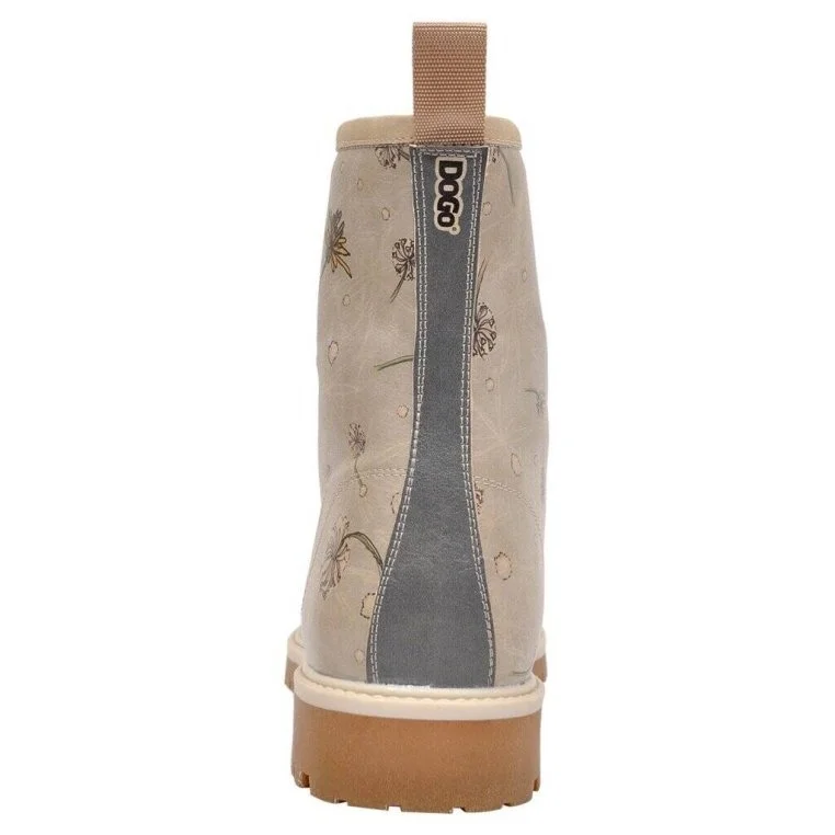 Femme Cuir Vegan Beige Bottes Longues - There Is Always Hope Motif