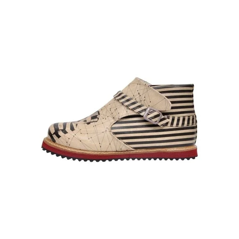 Femme Cuir Vegan Beige Bottines Chelsea - C.Chaplin Motif