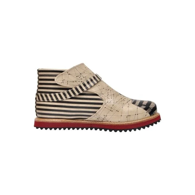 Femme Cuir Vegan Beige Bottines Chelsea - C.Chaplin Motif
