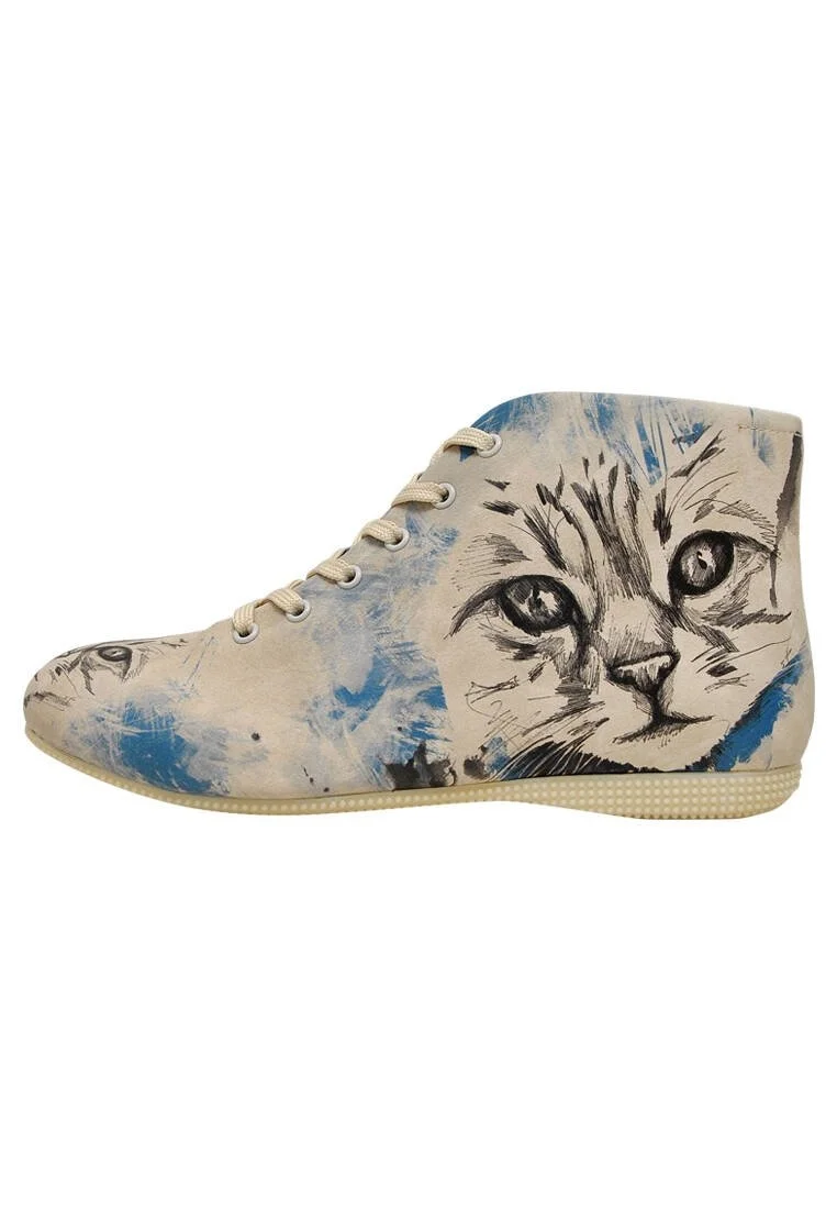 Femme Cuir Vegan Beige Bottines - Deepness Motif