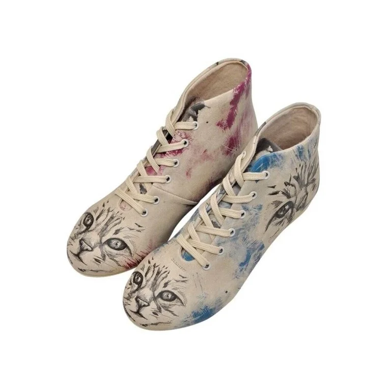 Femme Cuir Vegan Beige Bottines - Deepness Motif