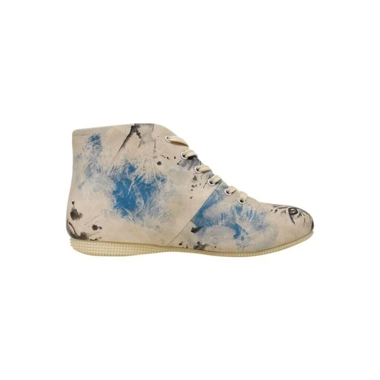 Femme Cuir Vegan Beige Bottines - Deepness Motif