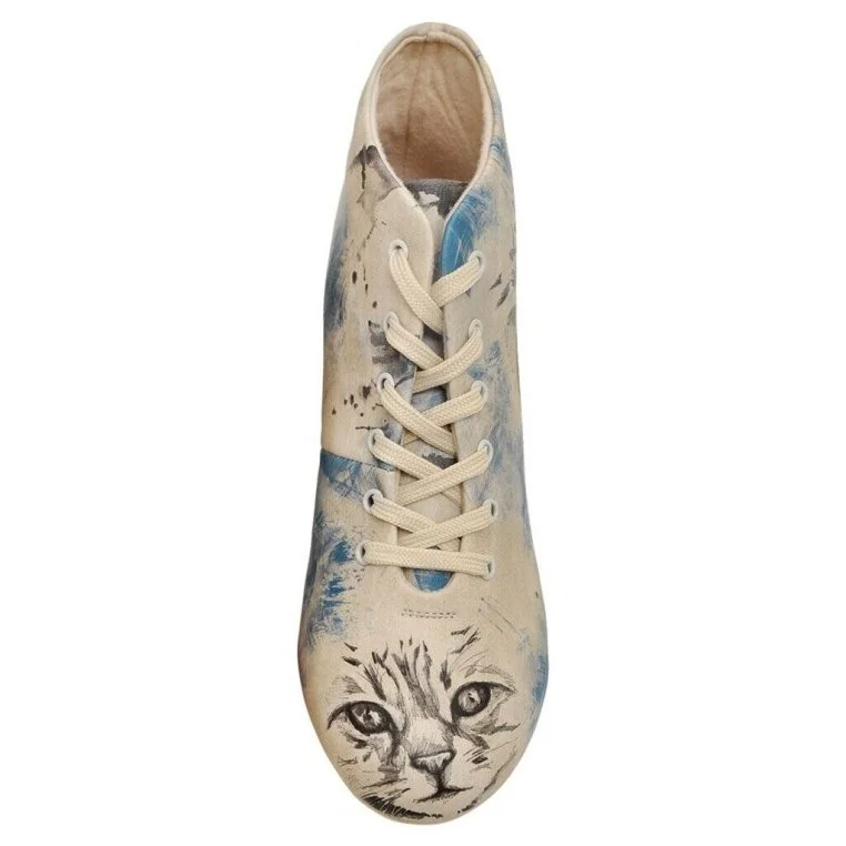 Femme Cuir Vegan Beige Bottines - Deepness Motif