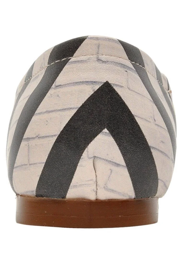 Femme Cuir Vegan Beige Chaussures Plates - Chaplin Ows Motif