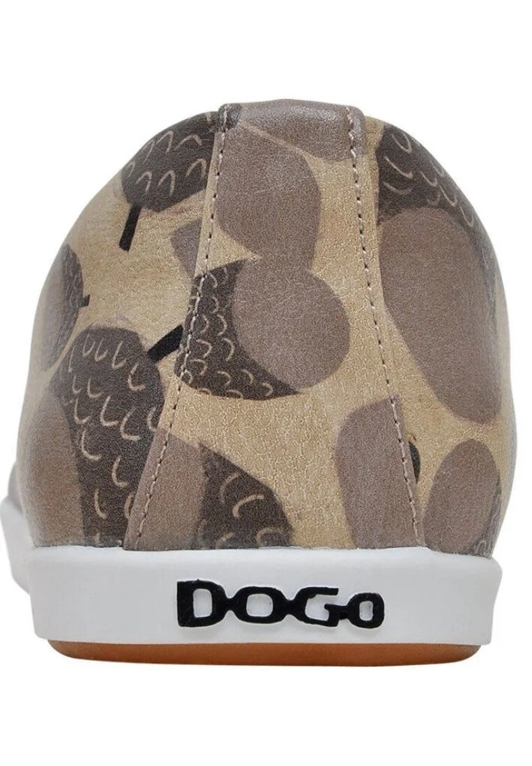 Femme Cuir Vegan Beige Chaussures Plates - Happy Together Motif