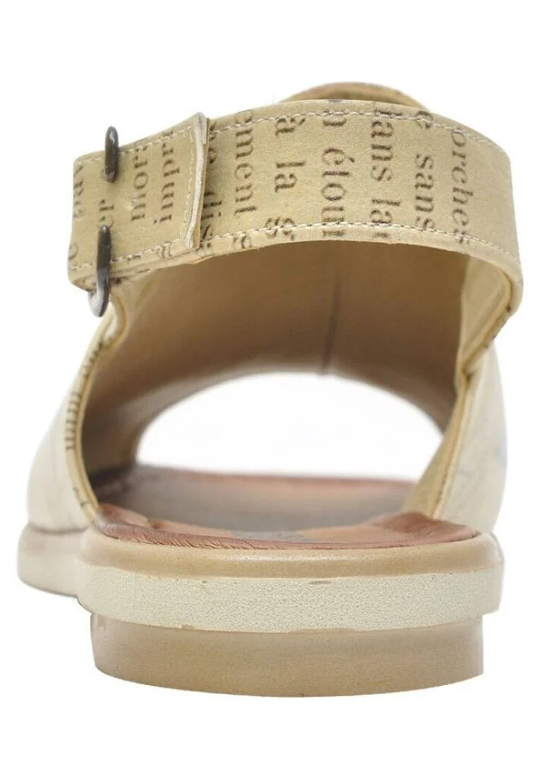 Femme Cuir Vegan Beige Des Sandales - Ugly Bird Motif