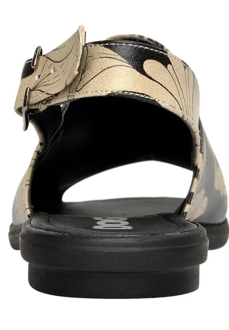 Femme Cuir Vegan Beige Des Sandales - Don't Give Up Motif