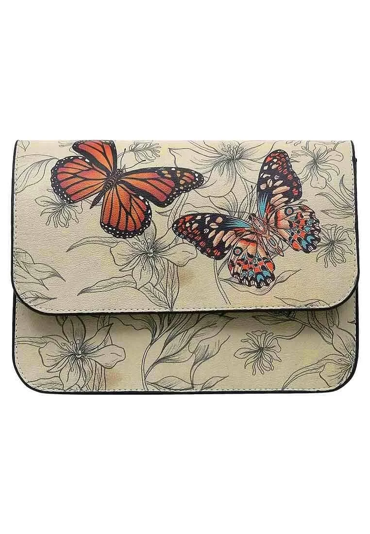 Femme Cuir Vegan Beige Sac à Main - Fly With Your Own Wings Motif