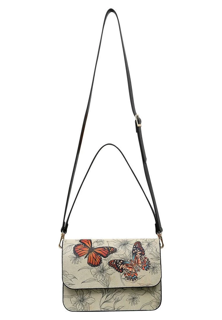 Femme Cuir Vegan Beige Sac à Main - Fly With Your Own Wings Motif