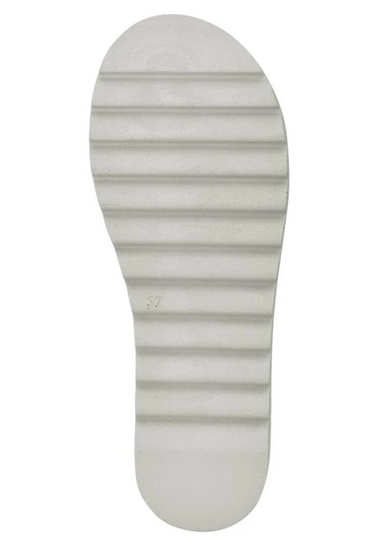 Femme Cuir Vegan Beige Sandales compensées - Fish Love Motif