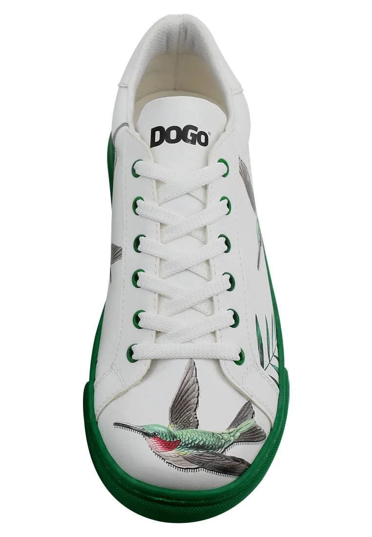 Femme Cuir Vegan Blanc Baskets - Soar the Sky Motif