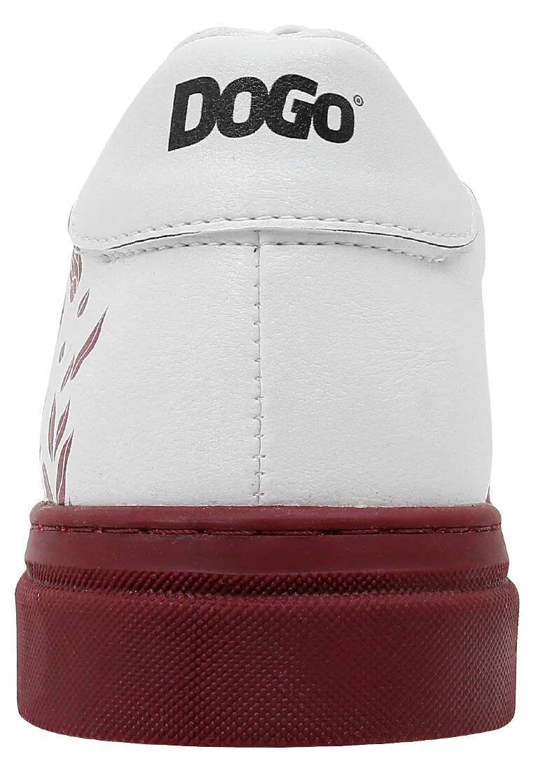 Femme Cuir Vegan Blanc Baskets - Spirit Animal Motif