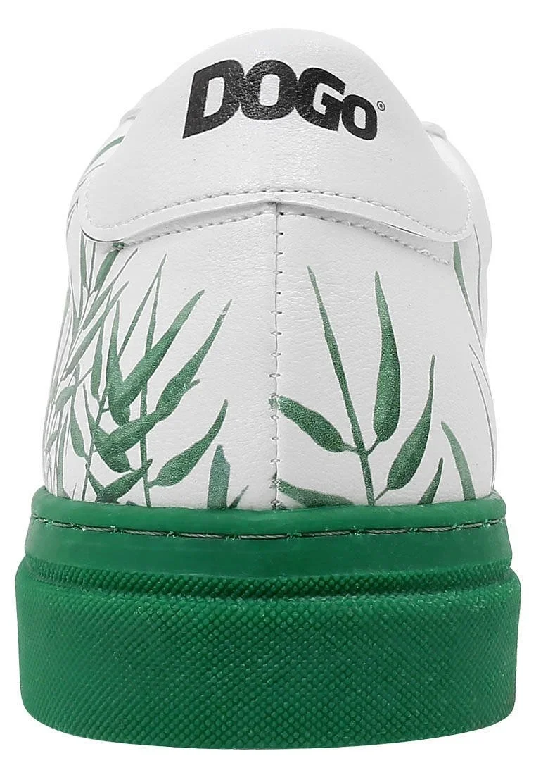 Femme Cuir Vegan Blanc Baskets - Bamboo Lover Motif