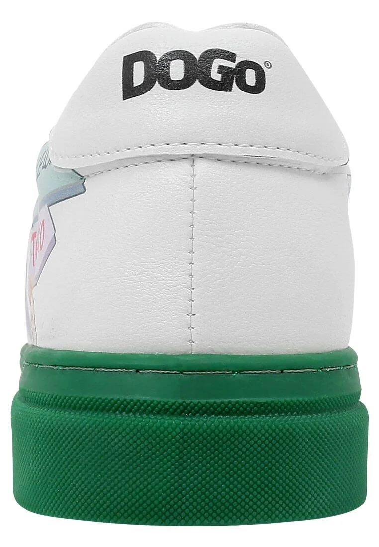 Femme Cuir Vegan Blanc Baskets - Ready to Travel Motif