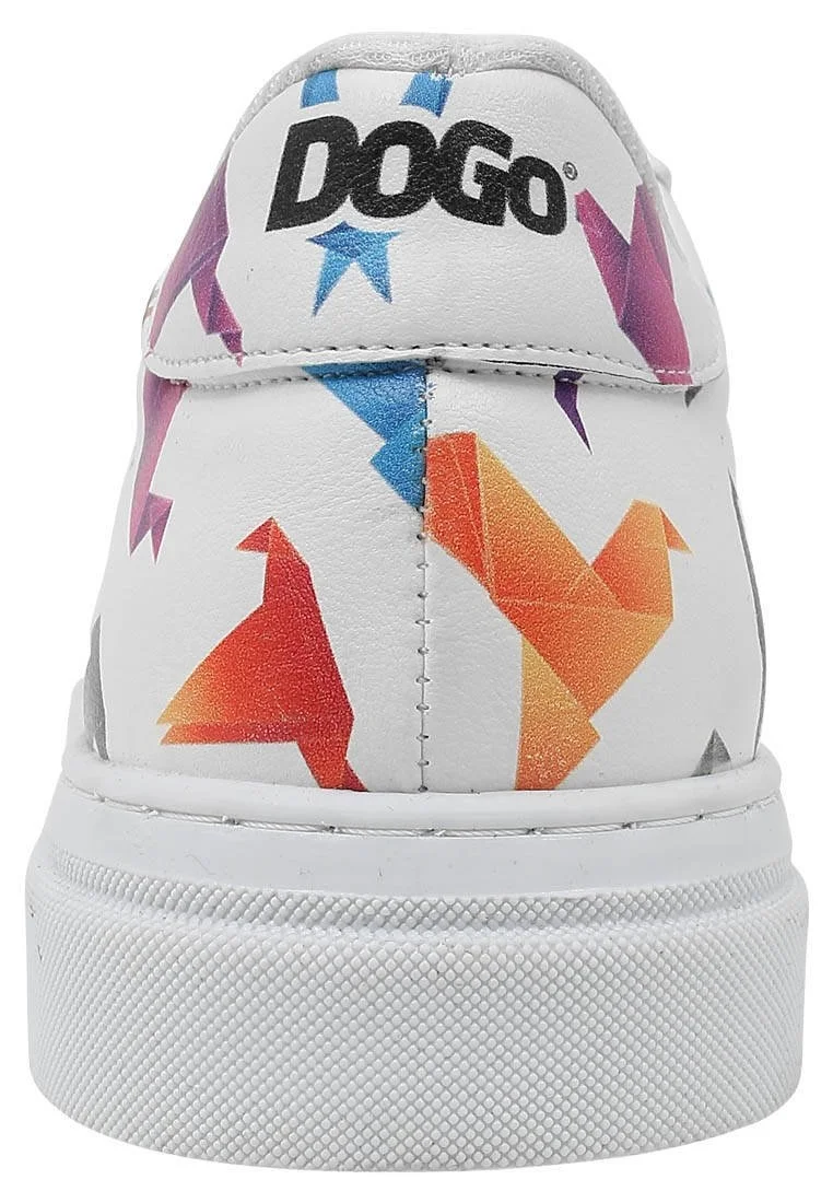 Femme Cuir Vegan Blanc Baskets - Paper Like Motif