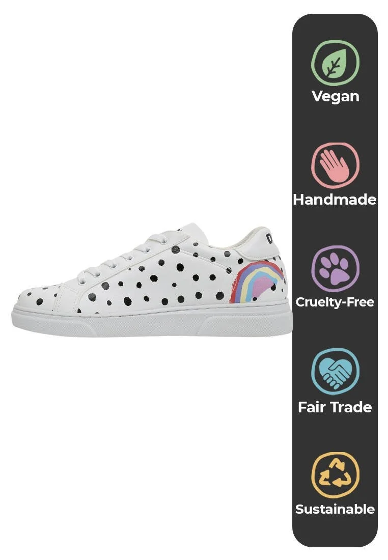 Femme Cuir Vegan Blanc Baskets - More Self Love Motif