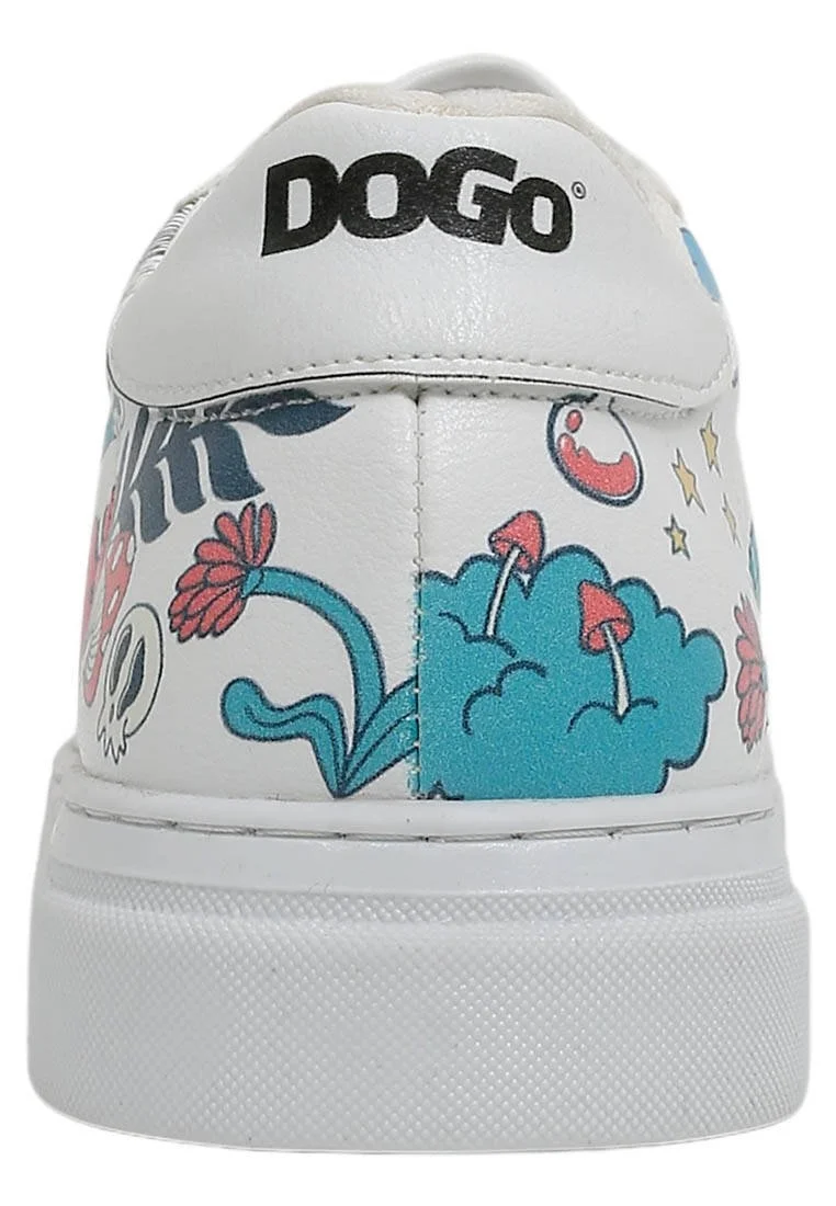 Femme Cuir Vegan Blanc Baskets - Open Your Mind Motif