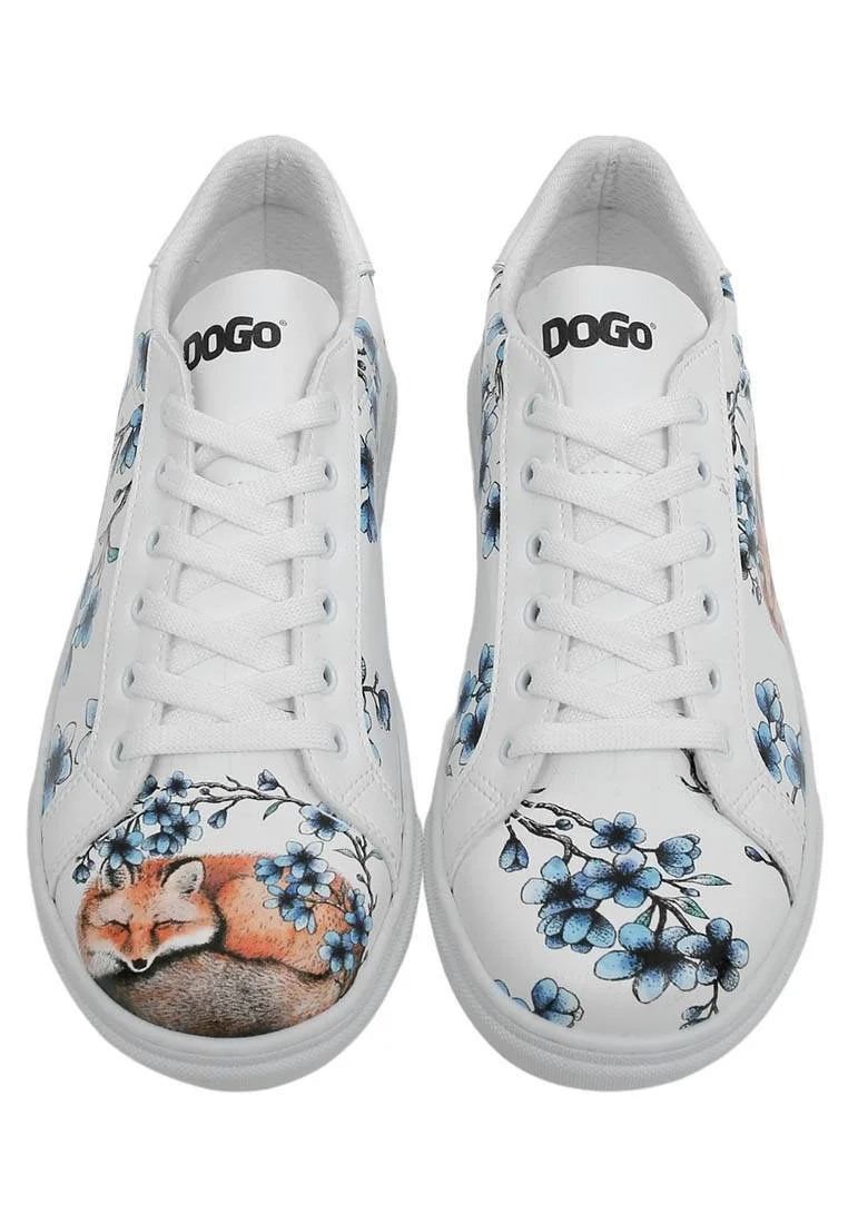 Femme Cuir Vegan Blanc Baskets - Stay Clever Motif