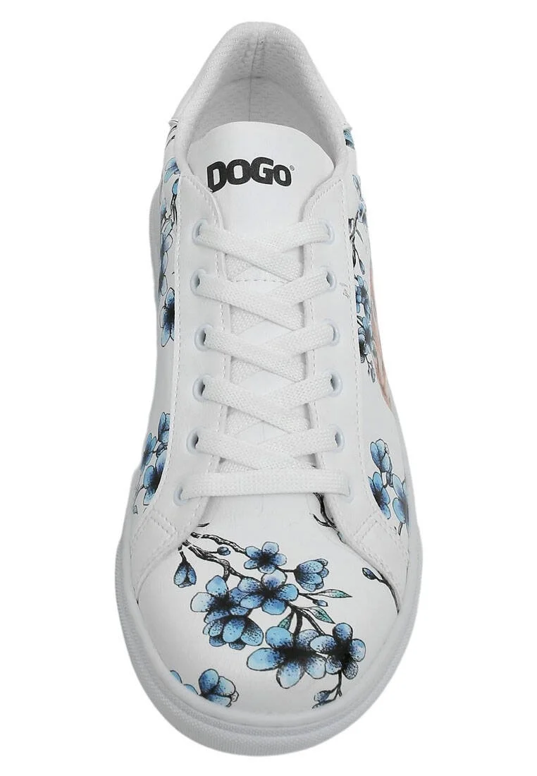 Femme Cuir Vegan Blanc Baskets - Stay Clever Motif