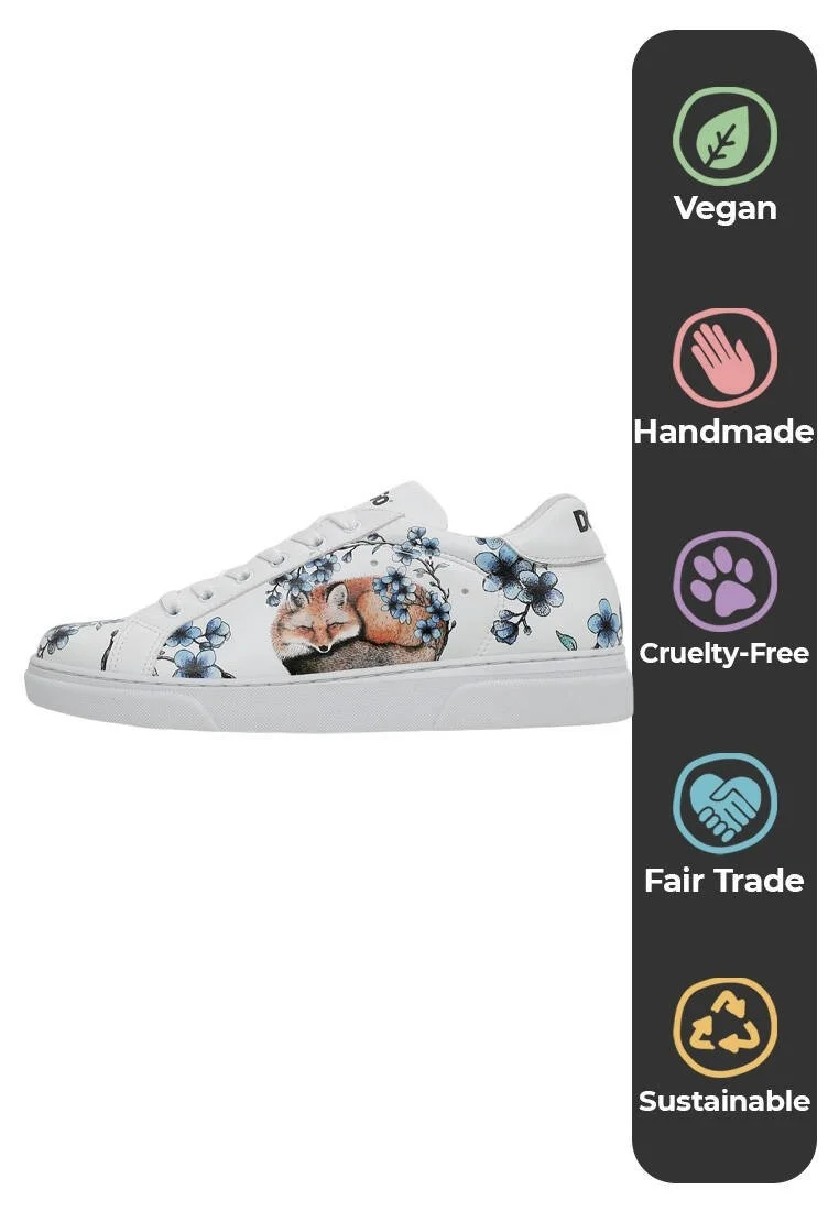 Femme Cuir Vegan Blanc Baskets - Stay Clever Motif