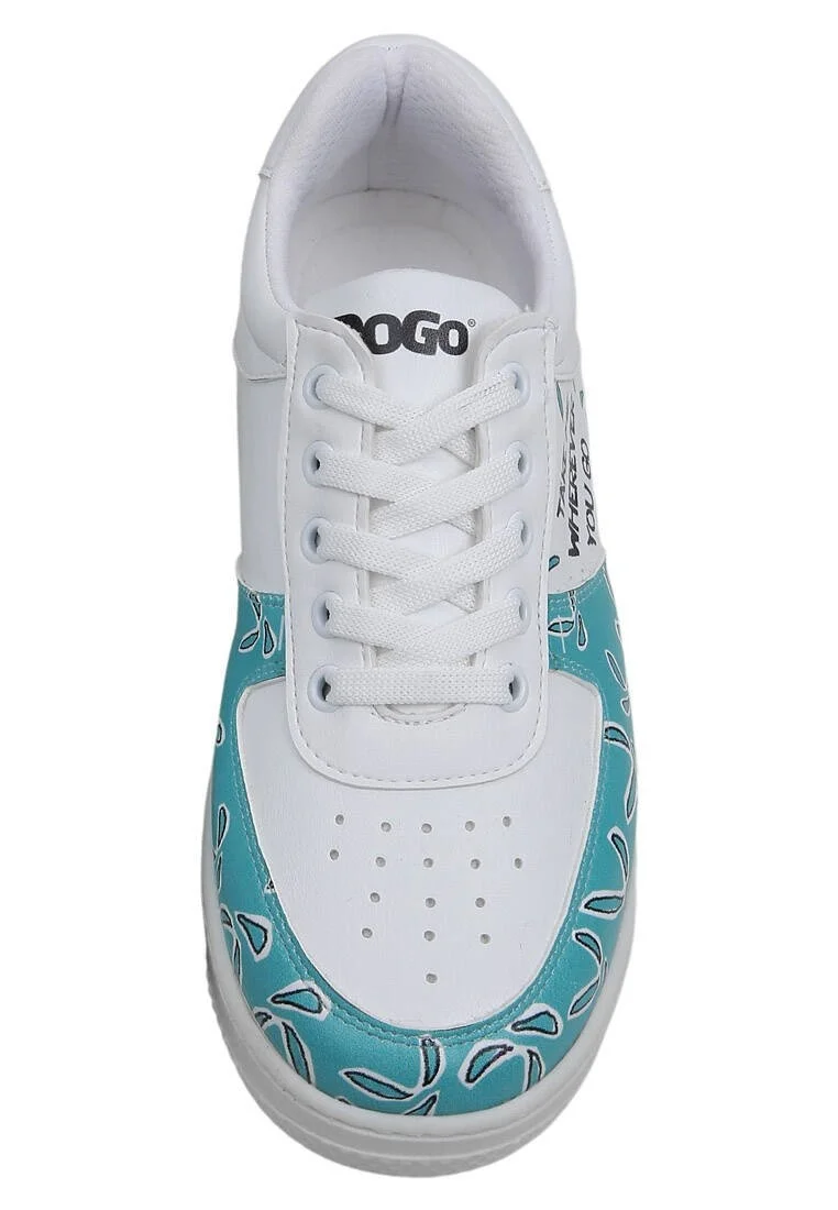 Femme Cuir Vegan Blanc Baskets - Koala Hug Motif