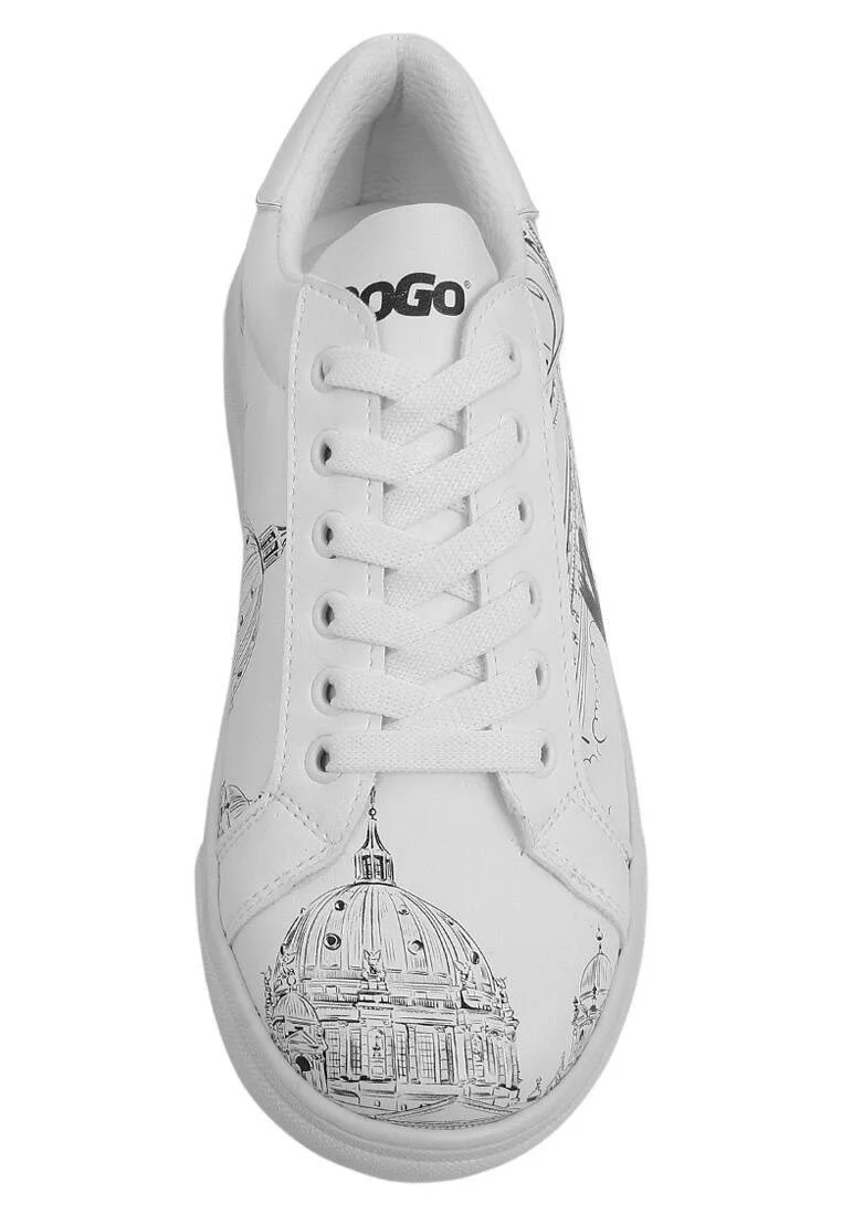 Femme Cuir Vegan Blanc Baskets - Berlin Motif