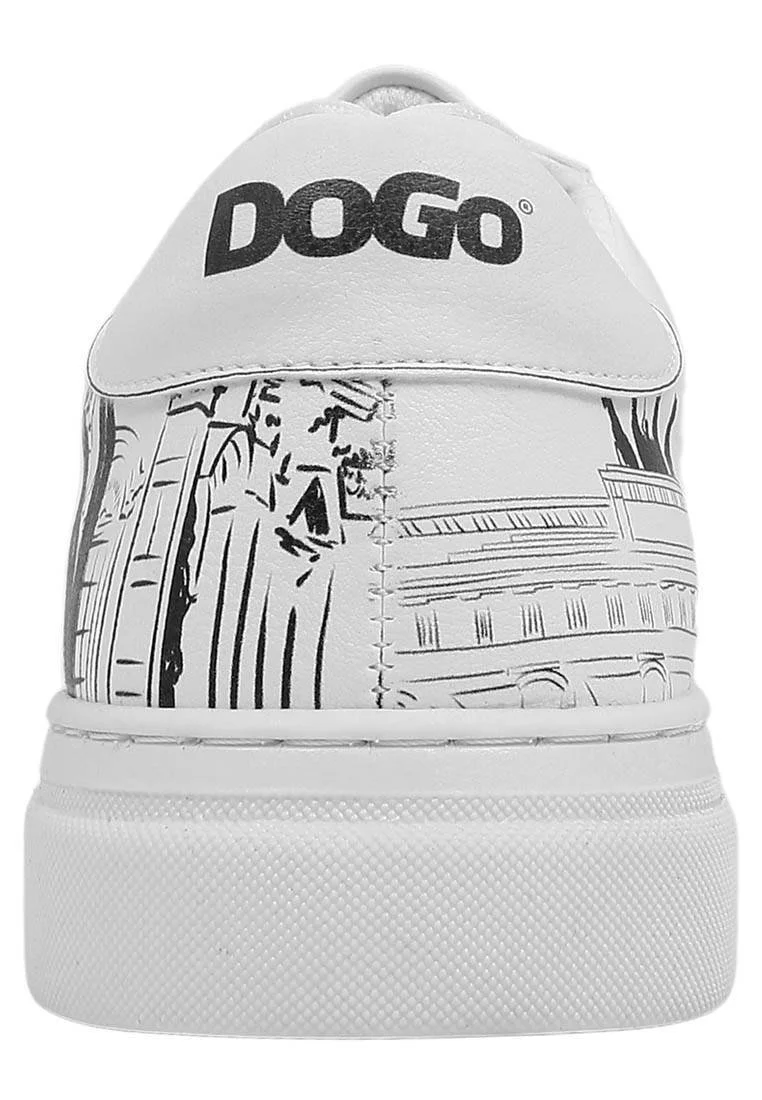 Femme Cuir Vegan Blanc Baskets - Berlin Motif