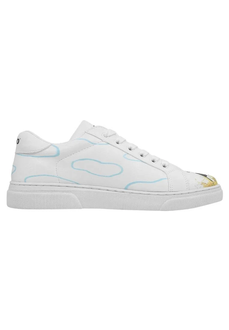 Femme Cuir Vegan Blanc Baskets - Feeling Moody Motif