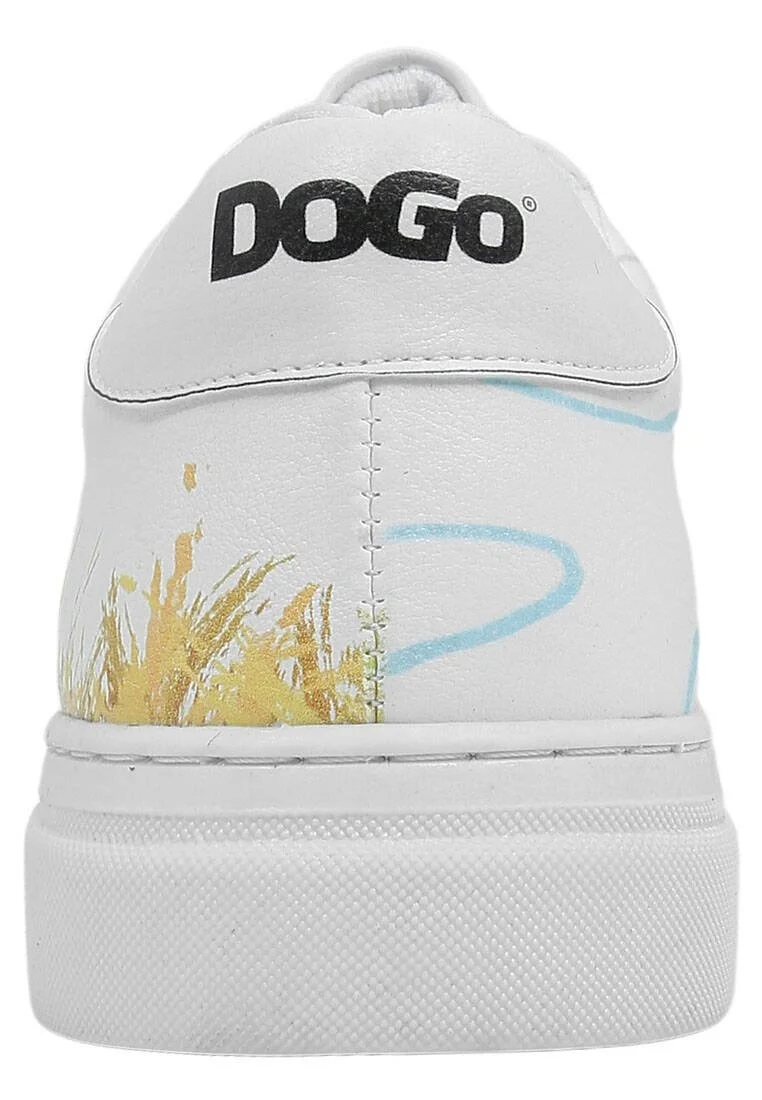 Femme Cuir Vegan Blanc Baskets - Feeling Moody Motif