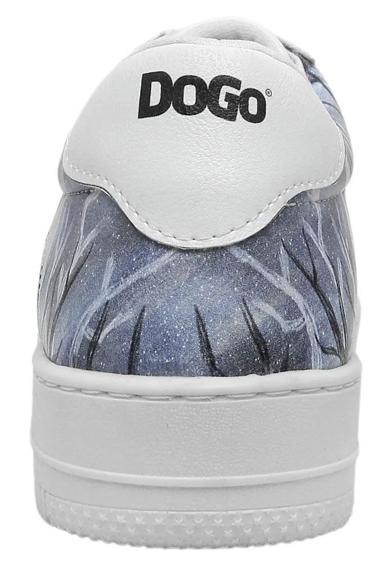 Femme Cuir Vegan Blanc Baskets - The Night is Dark Motif