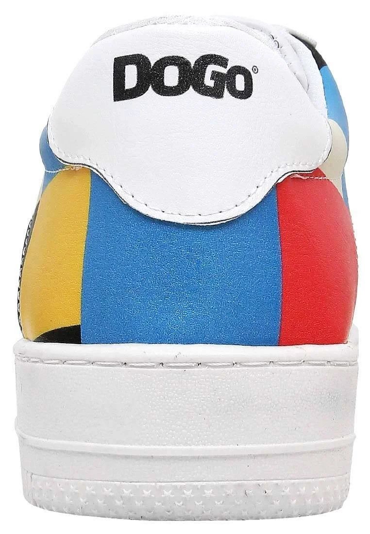 Femme Cuir Vegan Blanc Baskets - Bauhaus Birdie Motif