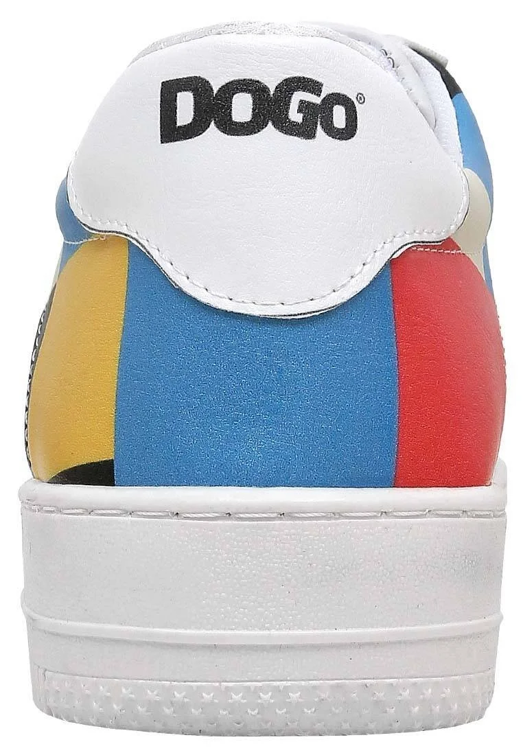 Femme Cuir Vegan Blanc Baskets - Bauhaus Birdie Motif