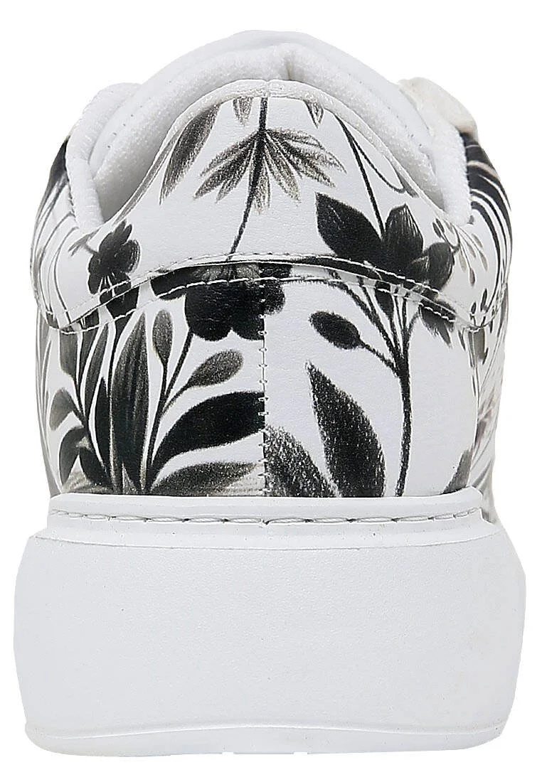 Femme Cuir Vegan Blanc Baskets - Fluffy Motif Femme Cuir Vegan Blanc Baskets - Fluffy Motif