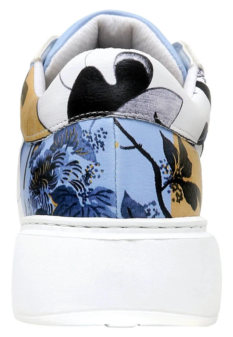 Femme Cuir Vegan Blanc Baskets - Deep Thought with The Deep Motif