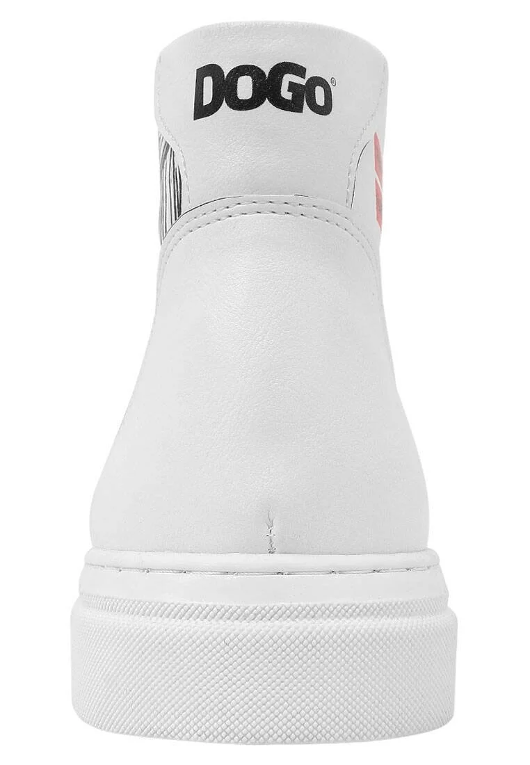 Femme Cuir Vegan Blanc Baskets Hautes - Edvard Munch The Scream Muse Motif