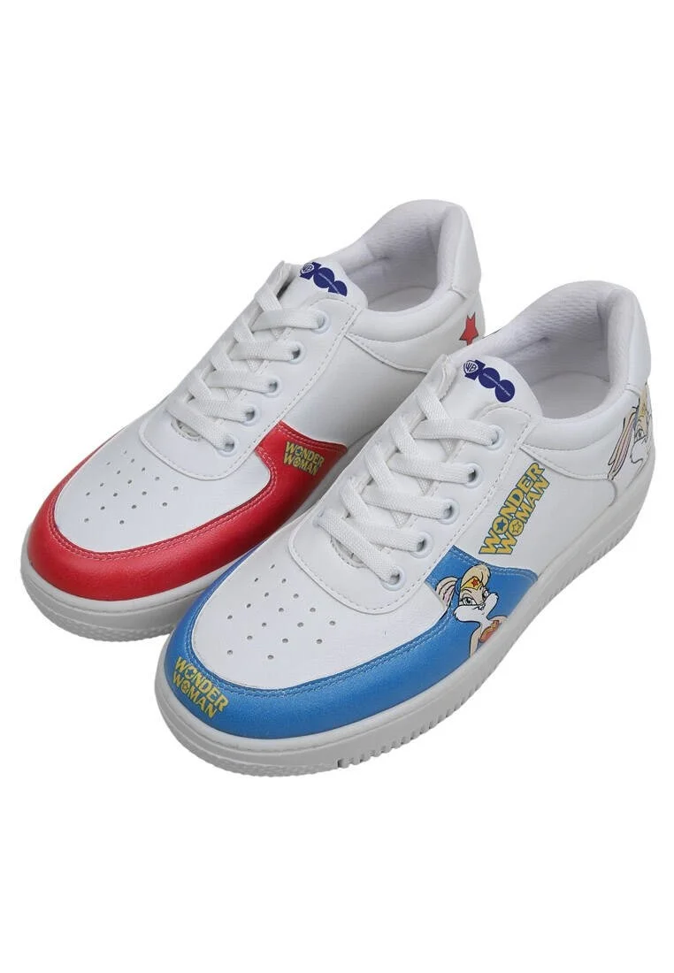 Femme Cuir Vegan Blanc Baskets - Warner Bros Wonder Lola Bunny Motif